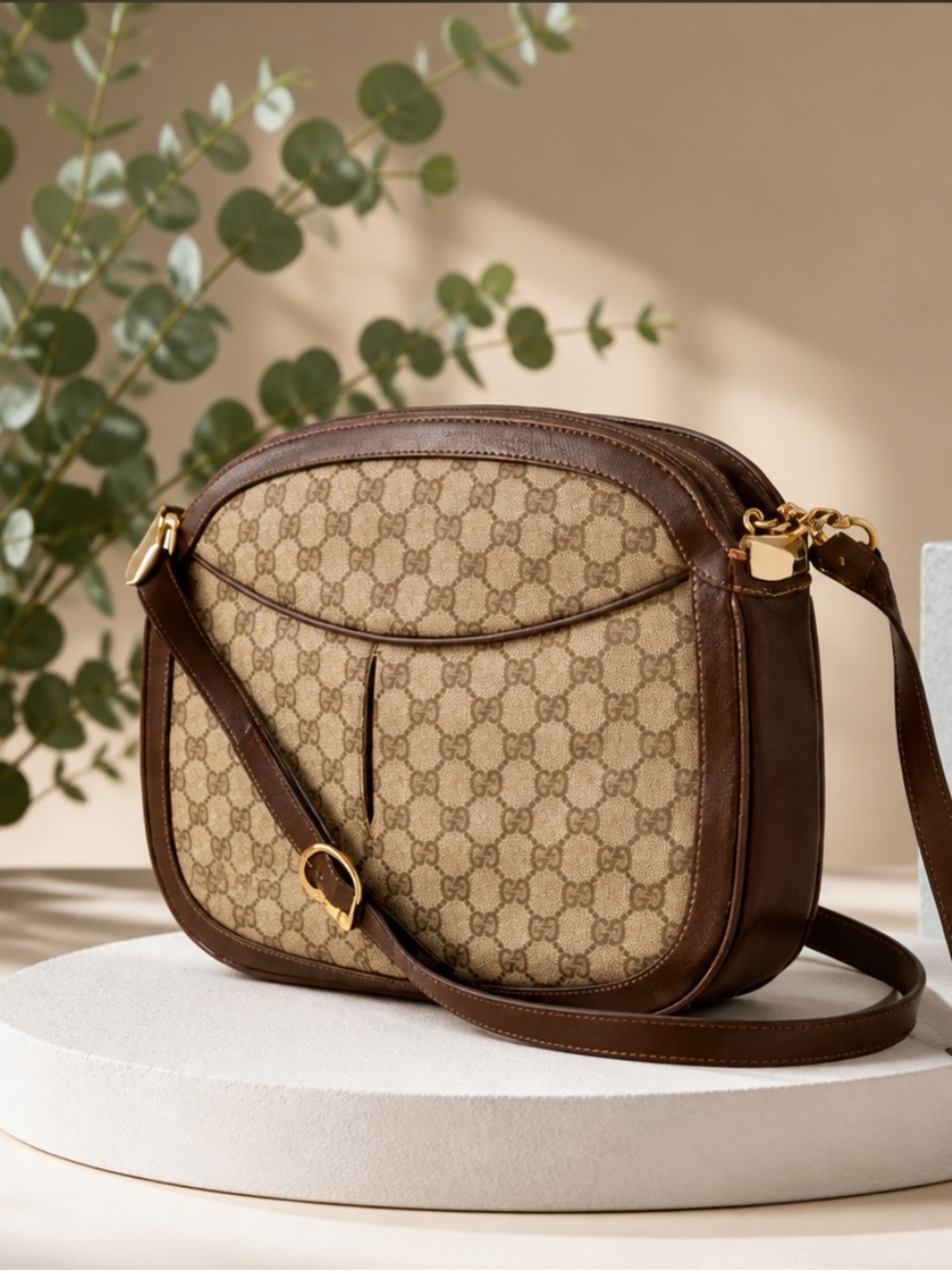 🛑❌Price Drop ❌Authentic Gucci GG Canvas Leather Crossbody/Shoulder Bag .